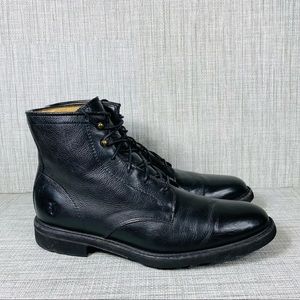 Frye Black Leather Lace-Up Men's Boots